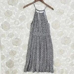 Loft Beach High neck Floral Midi Tank Dress‎ Keyhole Size S Unlined